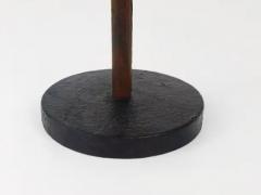 Carl Aub ck Carl Aubock Modernist Walnut Leather Candlestick Candle Holder Austria 1950s - 4052347