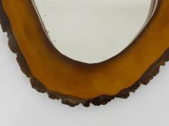 Carl Aub ck Carl Aubock Style Modernist Walnut Tree Trunk Wall Mirror Austria 1950s - 4041859