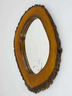 Carl Aub ck Carl Aubock Style Modernist Walnut Tree Trunk Wall Mirror Austria 1950s - 4041876