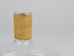 Carl Aub ck Carl Aubock Vase Decanter Tuberkulinkolben Raffia Wicker Top Austria 1950s - 4506142