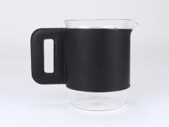 Carl Aub ck Martini Set Black Leather Pitcher Glasses Austria 1950s - 4698221