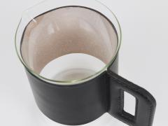 Carl Aub ck Martini Set Black Leather Pitcher Glasses Austria 1950s - 4698229