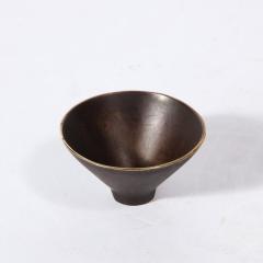 Carl Aub ck Mid Century Modernist Patinated Brass Conical Dish Signed Carl Aubock - 3376107