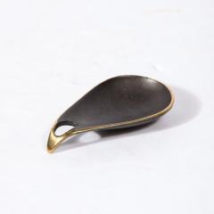 Carl Aub ck Mid Century Modernist Patinated Brass Teardrop Dish Signed Carl Aubock - 3375981