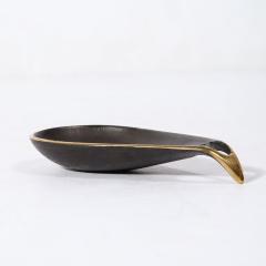 Carl Aub ck Mid Century Modernist Patinated Brass Teardrop Dish Signed Carl Aubock - 3376211