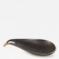 Carl Aub ck Mid Century Modernist Patinated Brass Teardrop Dish Signed Carl Aubock - 3383806