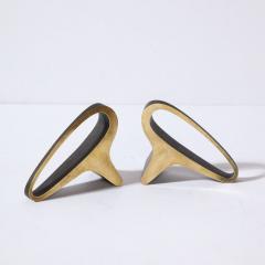 Carl Aub ck Pair of Midcentury Bookends in Brass Black Enamel by Carl Aub ck 3848 - 3108651