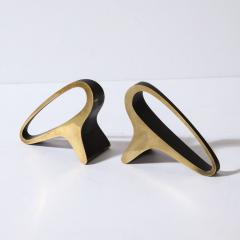Carl Aub ck Pair of Midcentury Bookends in Brass Black Enamel by Carl Aub ck 3848 - 3108654