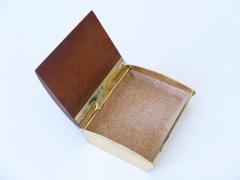 Carl Aub ck Rare Mid Century Modern Teak Cork Brass Box by Carl Aub ck Austria 1950s - 3182515