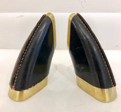 Carl Aub ck Vintage Pair of Carl Aub ck Bronze and Leather Bookends - 1112207