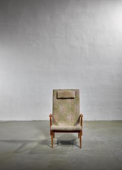 Carl Axel Acking Carl Axel Acking Lounge Chair with Aged Floral Upholstery Sweden 1940s - 1038476