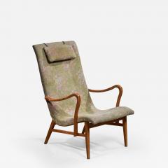 Carl Axel Acking Carl Axel Acking Lounge Chair with Aged Floral Upholstery Sweden 1940s - 1039616