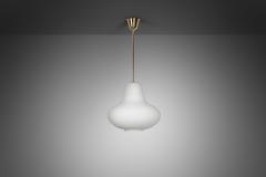 Carl Axel Acking Carl Axel Acking Opal Glass Hanging Lamp for ASEA Sweden ca 1940s - 4374631