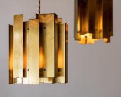 Carl Axel Acking Rare Set of Carl Axel Acking Brass Pendant Lights Sweden 1940s - 3814272