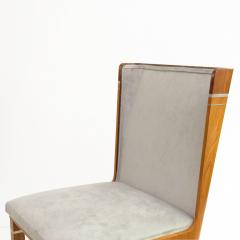 Carl Bergsten CARL BERGSTEN SWEDISH GRACE ART DECO ELM MAHOGANY Dining chairs PEWTER inlay - 1663178