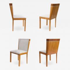 Carl Bergsten CARL BERGSTEN SWEDISH GRACE ART DECO ELM MAHOGANY Dining chairs PEWTER inlay - 1682740