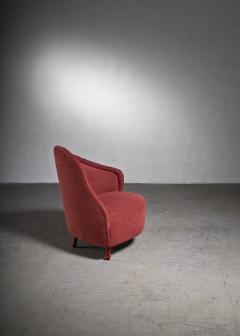 Carl Cederholm Carl Cederholm red asymmetrical easy chair - 2039851