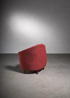Carl Cederholm Carl Cederholm red asymmetrical easy chair - 2039853