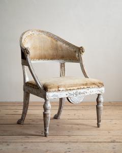 Carl Christoffer Gjorwell 19th Century Gustavian Barrel Back Armchair - 4477424