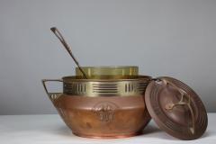 Carl Deffner An Early Secessionist Style Copper Brass Punch Bowl Lid - 4186912
