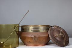 Carl Deffner An Early Secessionist Style Copper Brass Punch Bowl Lid - 4186913