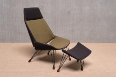 Carl Edward Matthes Sculptural Carl Edward Matthes Bicolor Lounge Chair with Footrest Denmark 1956 - 3995220