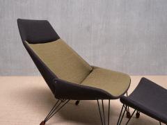 Carl Edward Matthes Sculptural Carl Edward Matthes Bicolor Lounge Chair with Footrest Denmark 1956 - 3995229