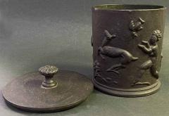 Carl Elmberg Hunter in Paradise Art Deco Iron Humidor  - 4456324