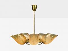 Carl Erik Bod n Chandelier Brass Glass Sweden 1940s - 4458985