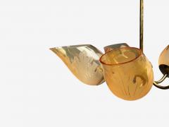 Carl Erik Bod n Chandelier Brass Glass Sweden 1940s - 4458987