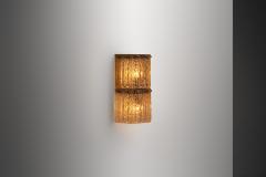 Carl Fagerlund Brass and Glass Carl Fagerlund Wall Lamp for Orrefors Sweden 1960s - 4149029