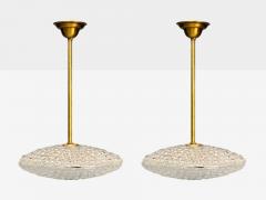 Carl Fagerlund Carl Fagerlund Brass Glass Pendant Lights Sweden 1940s - 4212516