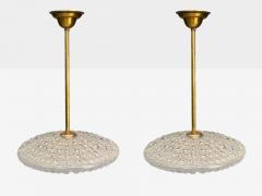 Carl Fagerlund Carl Fagerlund Brass Glass Pendant Lights Sweden 1940s - 4212517