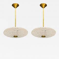Carl Fagerlund Carl Fagerlund Brass Glass Pendant Lights Sweden 1940s - 4213909