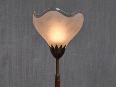 Carl Fagerlund Carl Fagerlund Floor Lamp in Mahogany Brass and Glass Orrefors Sweden 1950s - 4077156