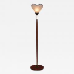 Carl Fagerlund Carl Fagerlund Floor Lamp in Mahogany Brass and Glass Orrefors Sweden 1950s - 4078589