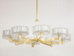 Carl Fagerlund Carl Fagerlund For Orrefors Brass And Glass Swedish Chandelier - 1864599