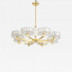 Carl Fagerlund Carl Fagerlund For Orrefors Brass And Glass Swedish Chandelier - 1865198