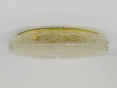 Carl Fagerlund Carl Fagerlund Orrefors Textured Glass Brass Flush Mount Sweden 1950s - 4041979