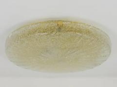 Carl Fagerlund Carl Fagerlund Orrefors Textured Glass Brass Flush Mount Sweden 1950s - 4042028