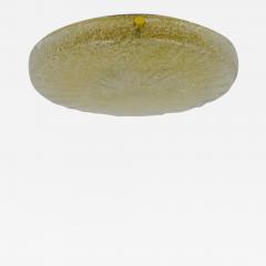 Carl Fagerlund Carl Fagerlund Orrefors Textured Glass Brass Flush Mount Sweden 1950s - 4044072