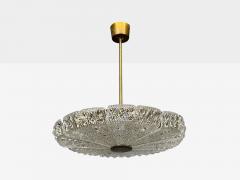 Carl Fagerlund Carl Fagerlund Pendant Light Textured Glass Brass Sweden 1960s - 4750448