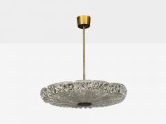 Carl Fagerlund Carl Fagerlund Pendant Light Textured Glass Brass Sweden 1960s - 4750449