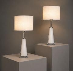 Carl Fagerlund Carl Fagerlund Swedish Modern Table Lamps White Glass Sweden 1960s - 4723394