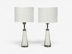Carl Fagerlund Carl Fagerlund Swedish Modern Table Lamps White Glass Sweden 1960s - 4723395