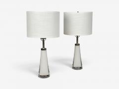 Carl Fagerlund Carl Fagerlund Swedish Modern Table Lamps White Glass Sweden 1960s - 4723396