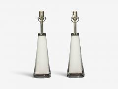 Carl Fagerlund Carl Fagerlund Swedish Modern Table Lamps White Glass Sweden 1960s - 4723399