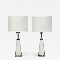 Carl Fagerlund Carl Fagerlund Swedish Modern Table Lamps White Glass Sweden 1960s - 4727659