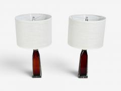 Carl Fagerlund Carl Fagerlund Table Lamps Red Glass Sweden 1950s - 4583090