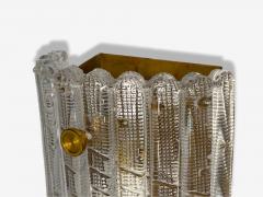 Carl Fagerlund Carl Fagerlund Textured Glass Brass Large Wall Sconce Sweden 1940s - 4212504